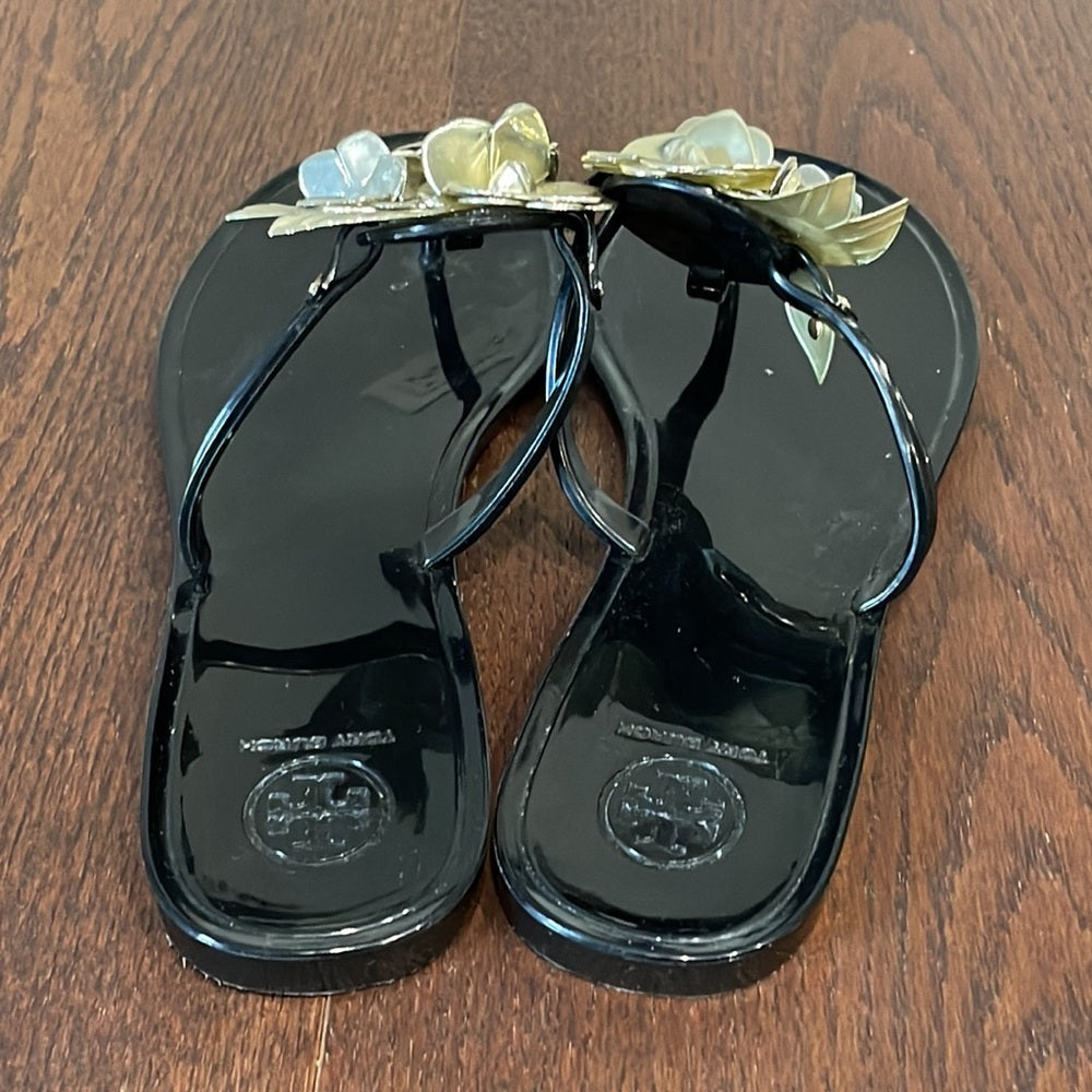 Tory Burch Black Patent Leather Women’s Sandals Size 9