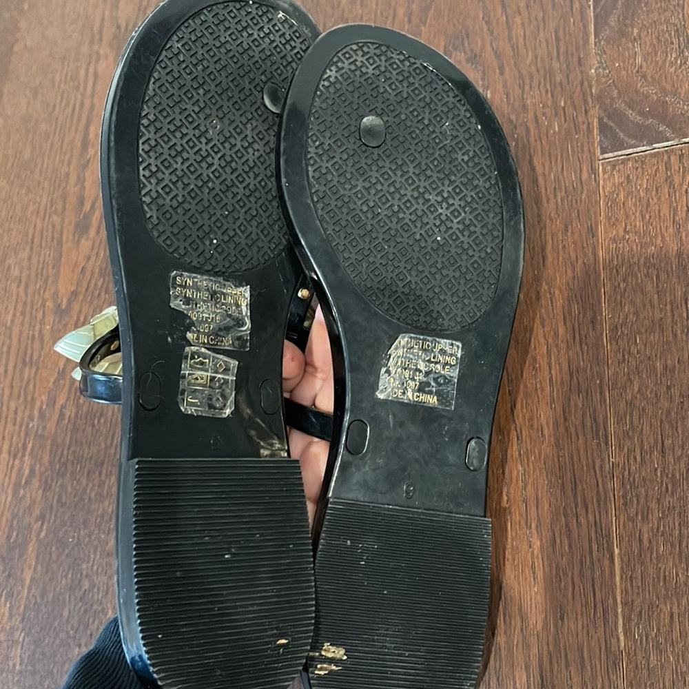 Tory Burch Black Patent Leather Women’s Sandals Size 9