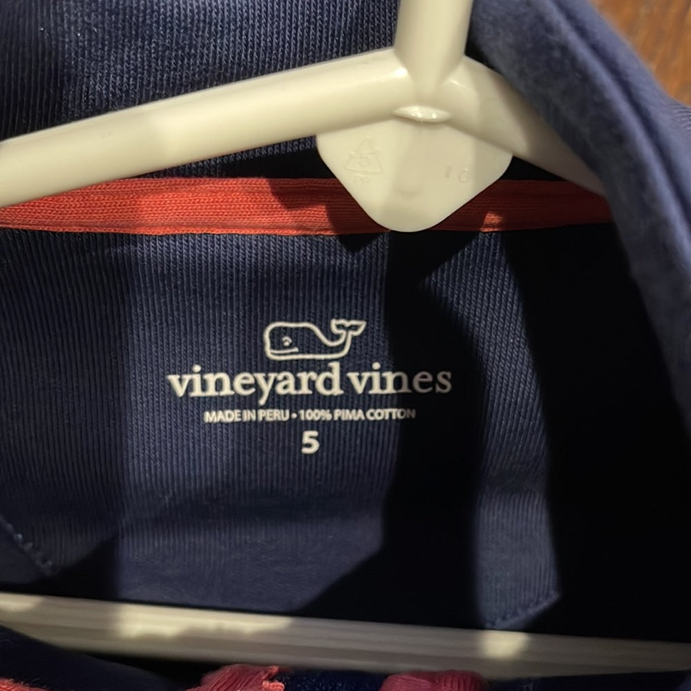 Vineyard Vines Navy Half Zip Boys Top Size 5