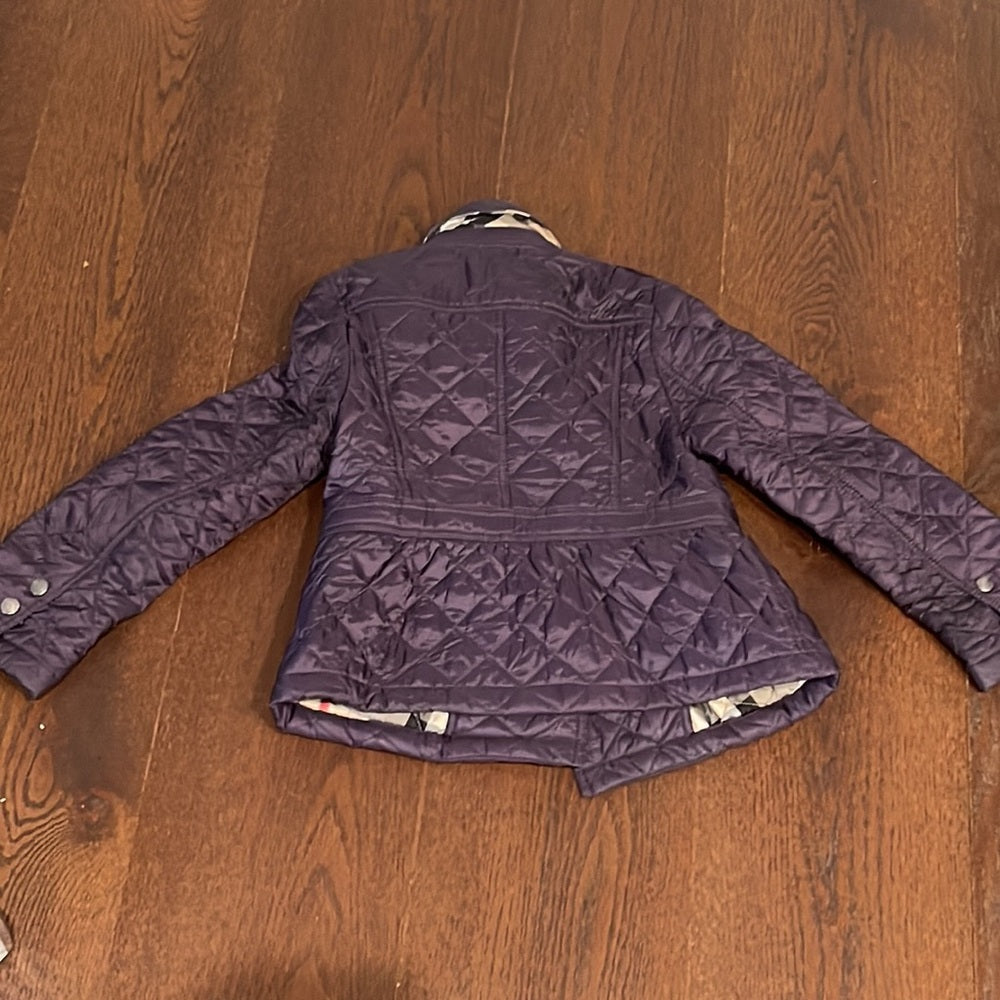 Burberry Girls Purple Quilted Jacket Size 5