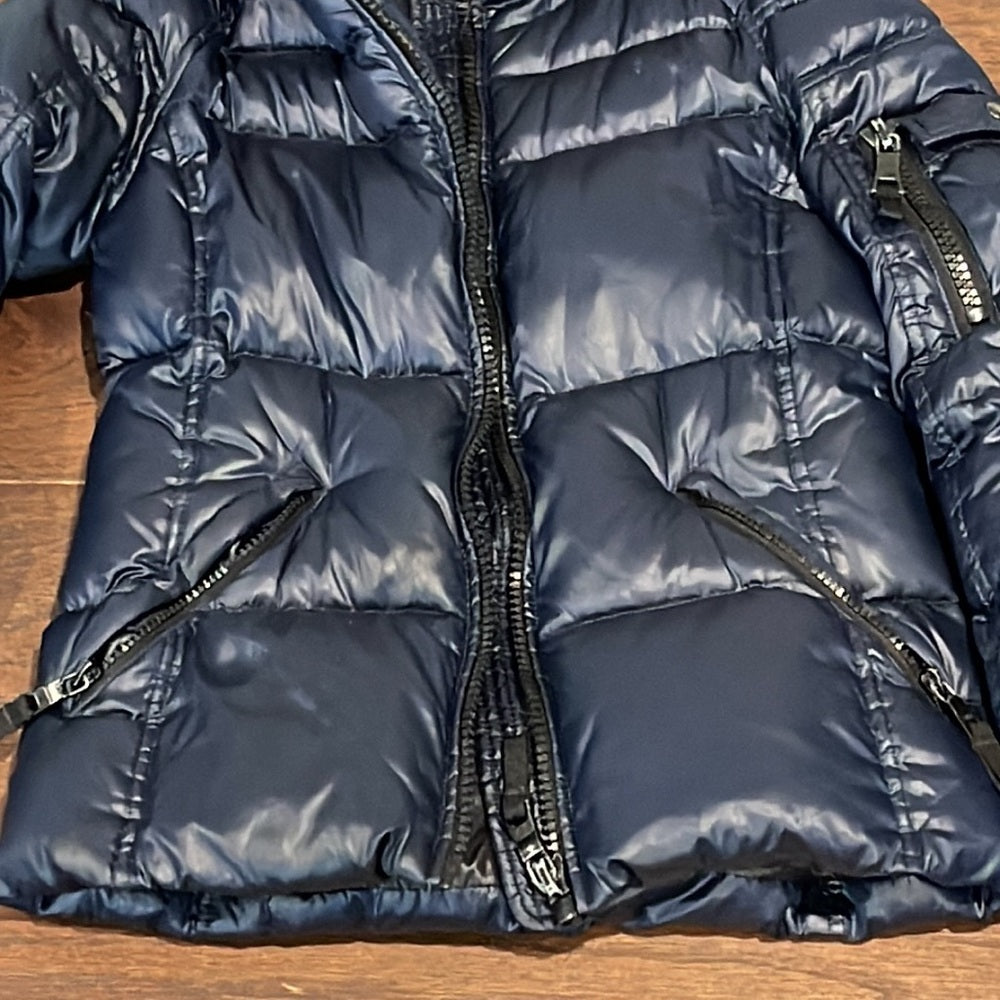 SAM Girls Hooded Down Navy Jacket Size 10