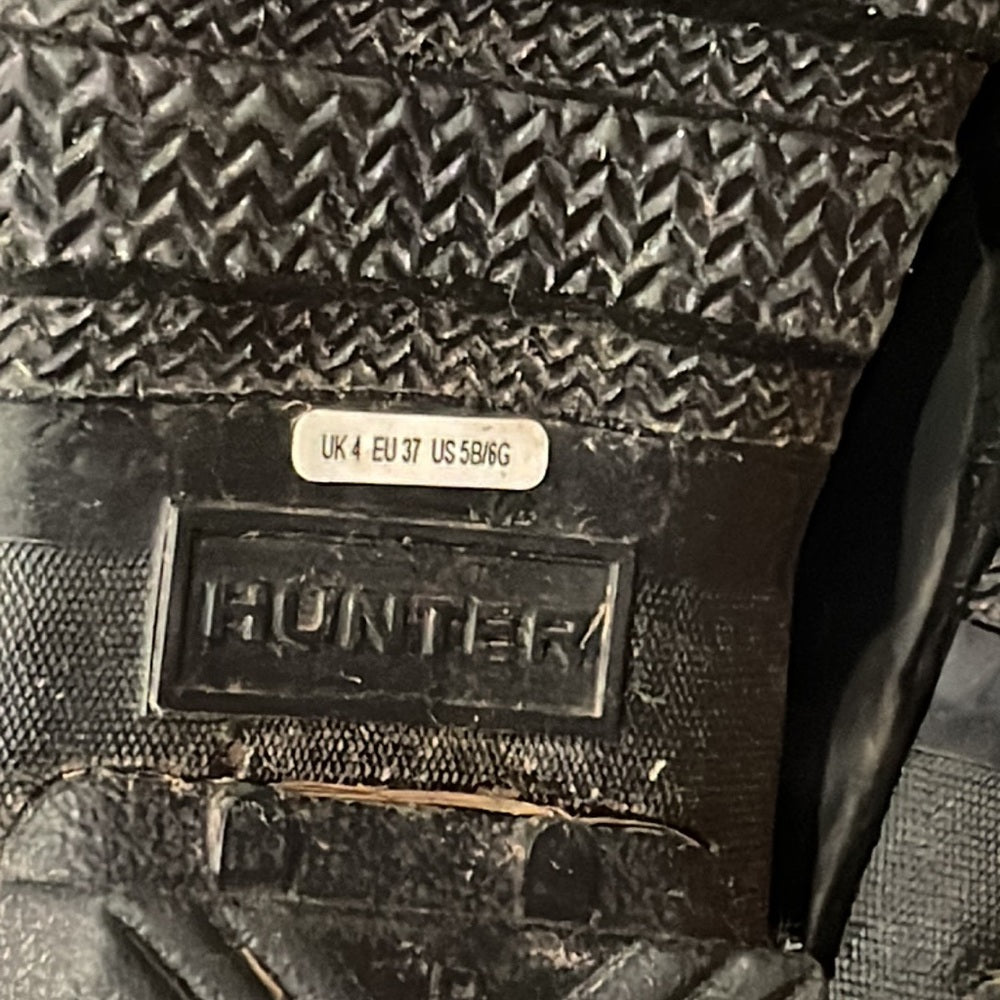 Hunter Black Rain Boots Size 6