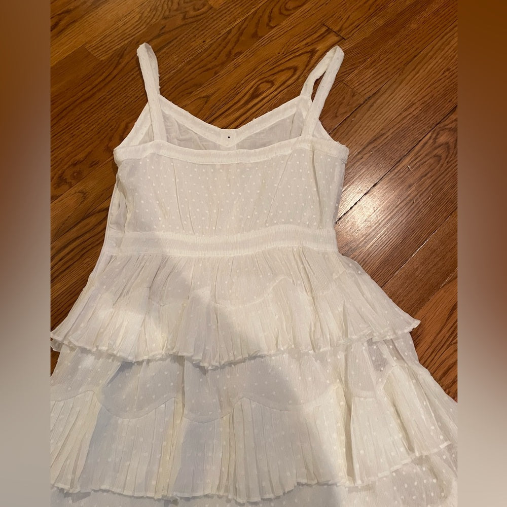 Maje White Ruffle Dress Size 2/Medium