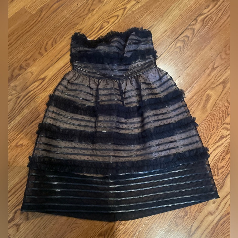 Valentino Spa Black Strapless Dress Size 42