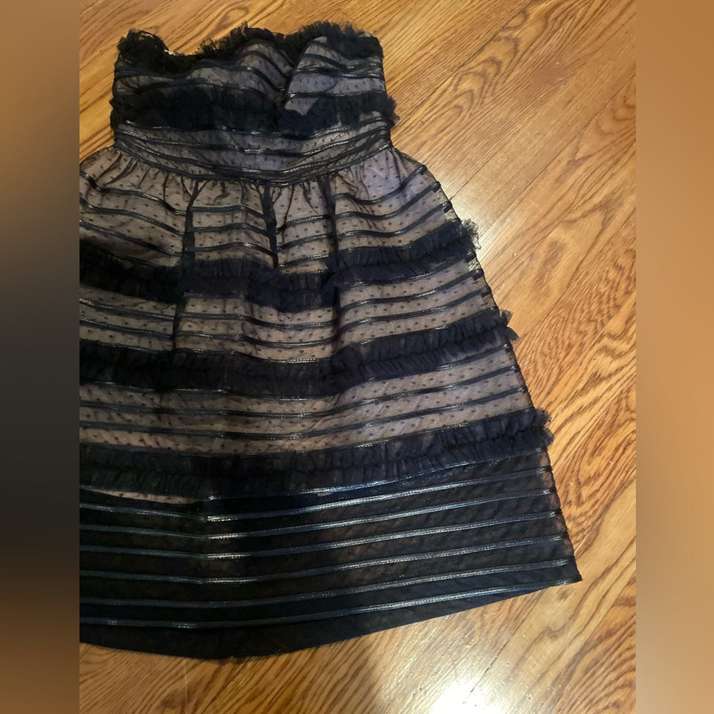 Valentino Spa Black Strapless Dress Size 42