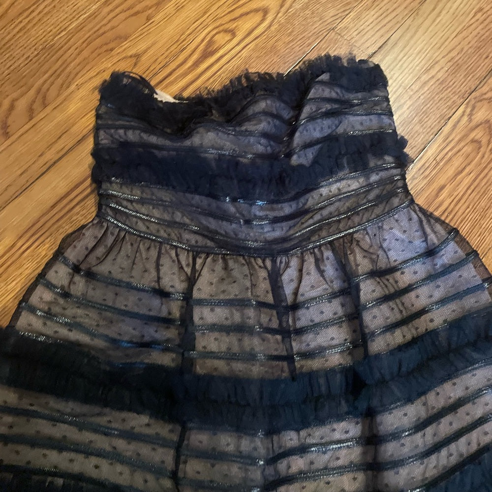 Valentino Spa Black Strapless Dress Size 42