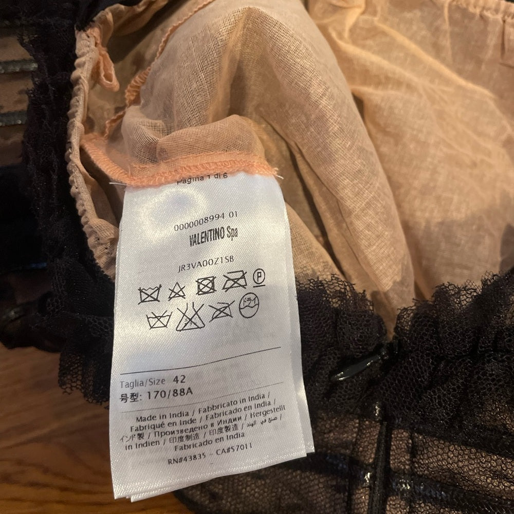 Valentino Spa Black Strapless Dress Size 42