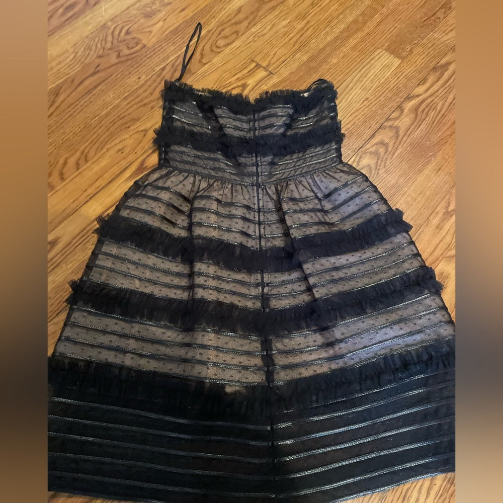 Valentino Spa Black Strapless Dress Size 42