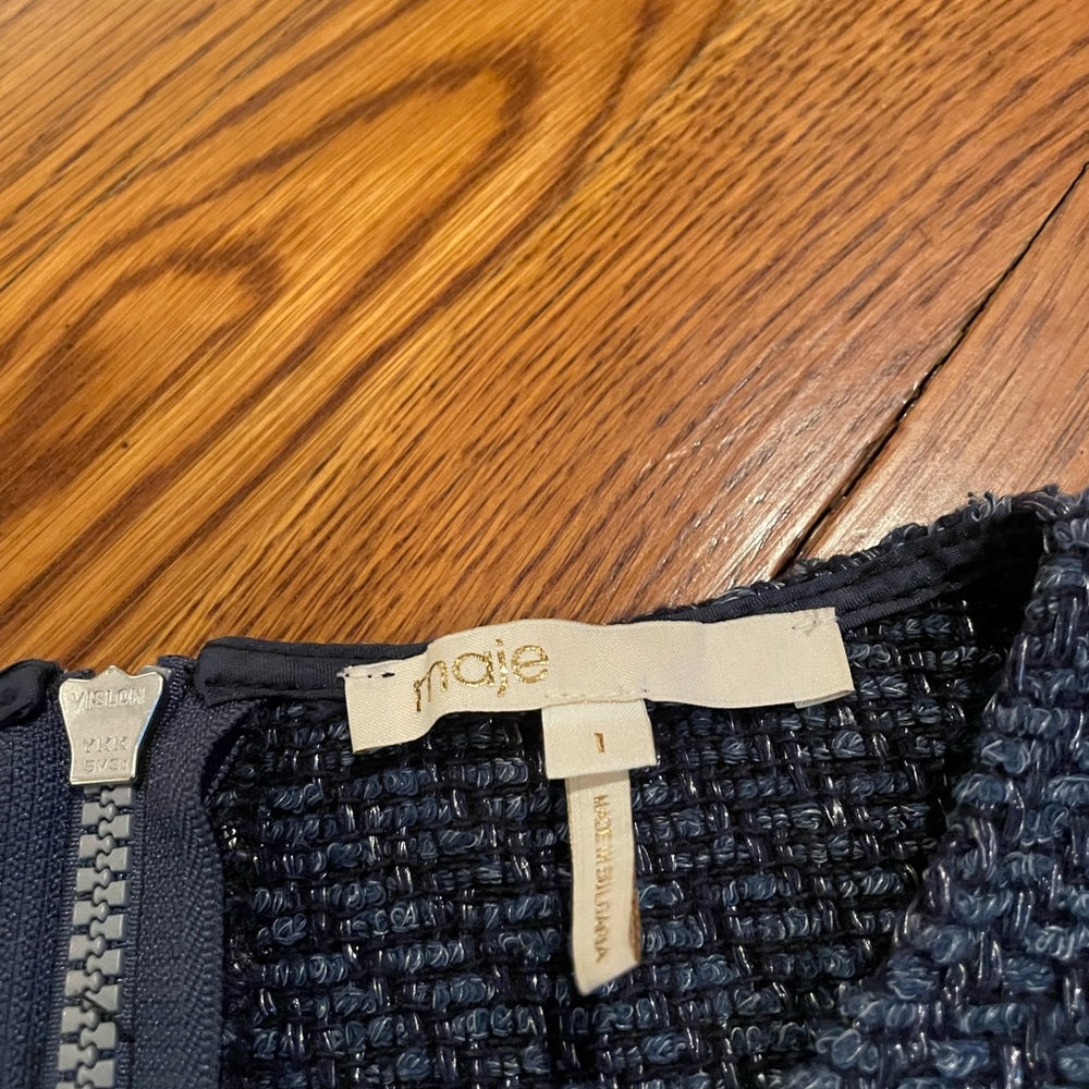 Maje Blue Crochet Dress Size 1/Small