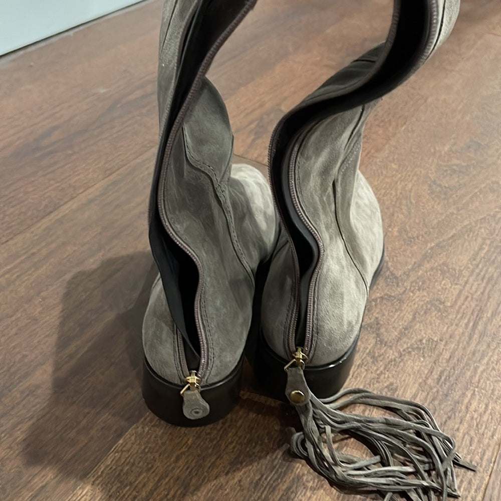 L.K. Bennett Grey Suede Boots Size 37