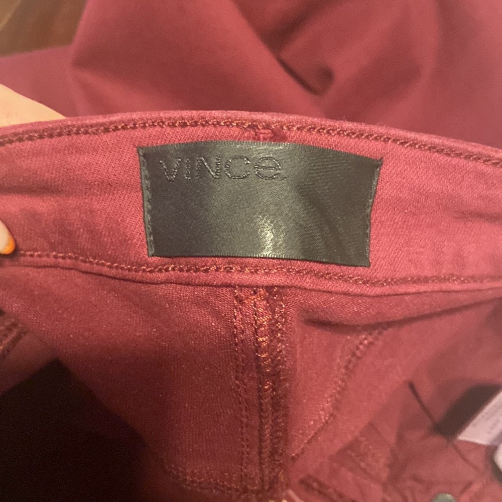 Women’s Vince jeans. Dark red. Size 24