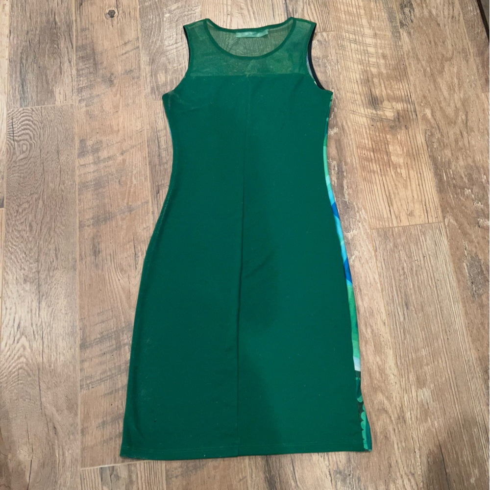 Desiqual Woman’s Green Dress With Design Size Small
