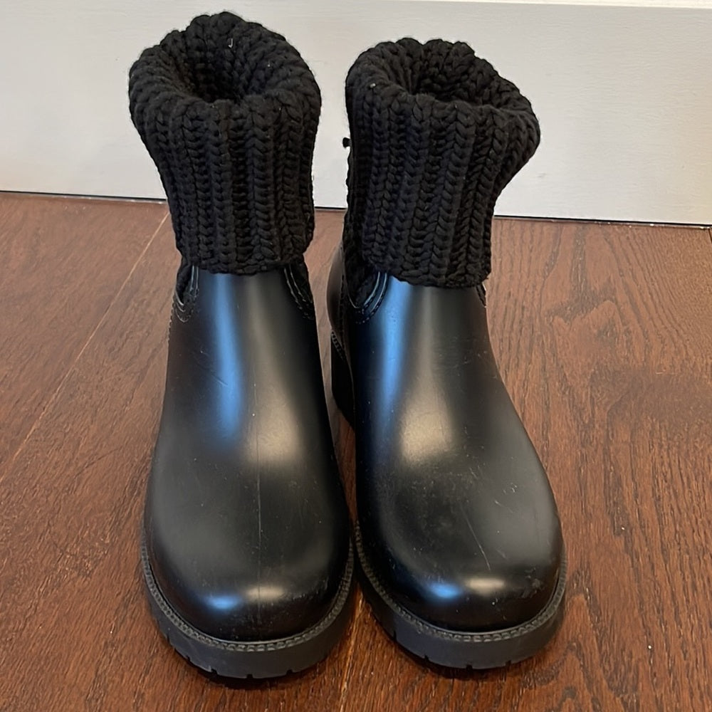 Moncler Ginette Cuffed Rain Boots Black Size 38/8