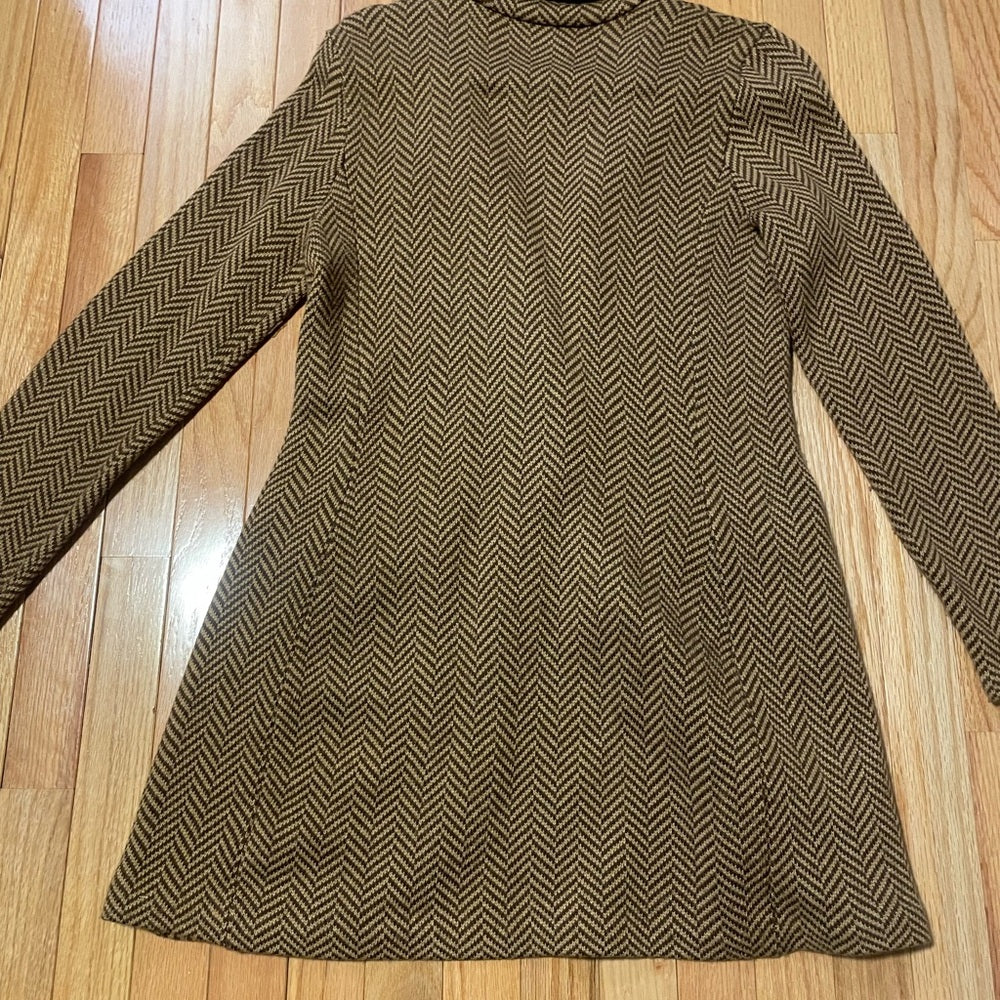 Lauren Ralph Lauren Chevron Brown Trench Coat Size Medium