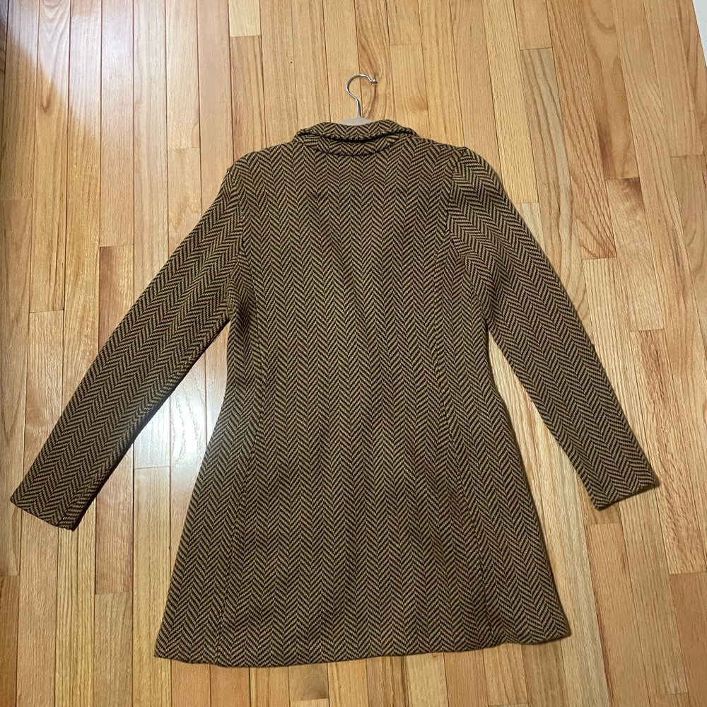 Lauren Ralph Lauren Chevron Brown Trench Coat Size Medium