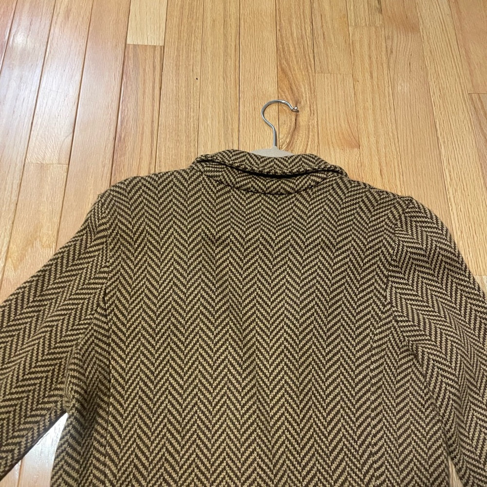Lauren Ralph Lauren Chevron Brown Trench Coat Size Medium