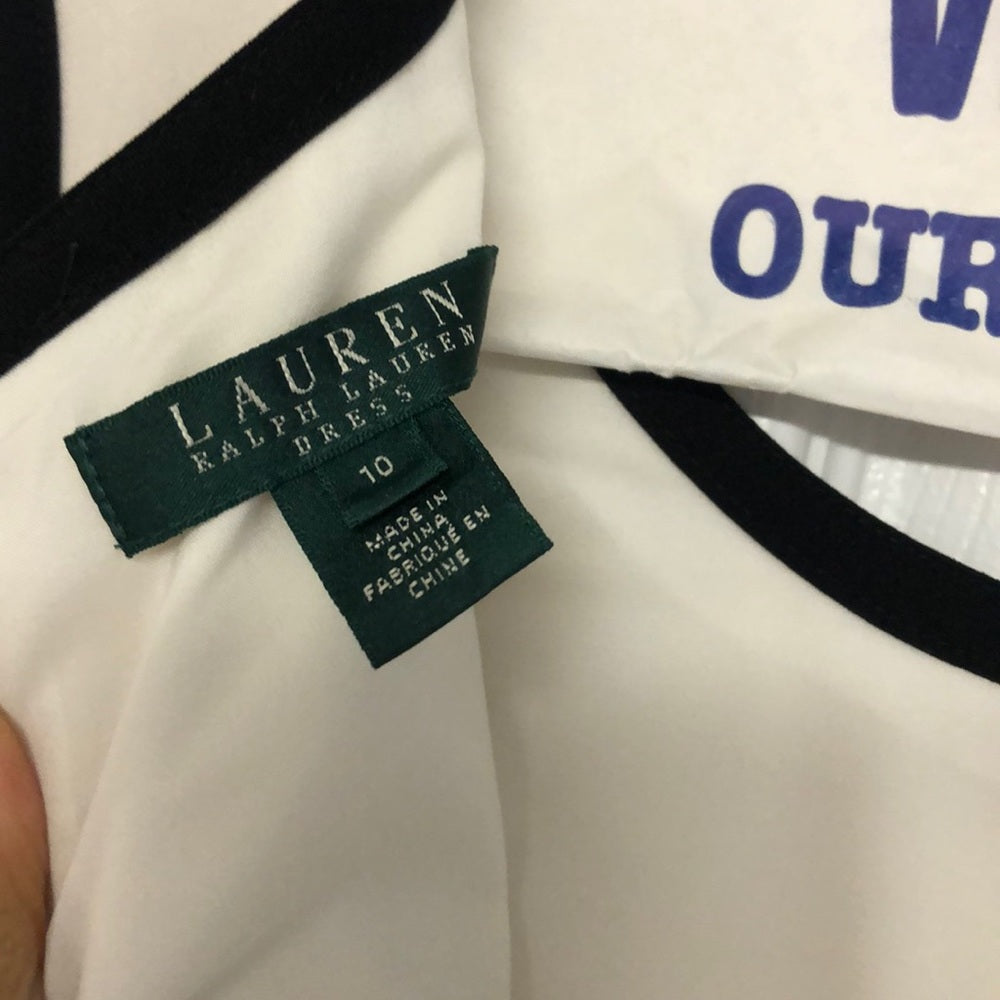 Ralph Lauren Black and Off White Dress Size 10
