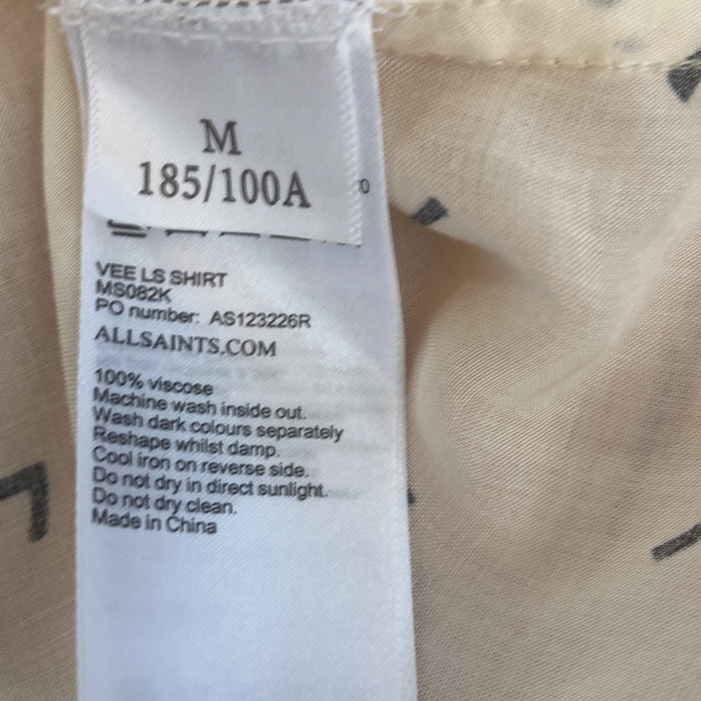Women’s All Saints button down. Cream. Size M