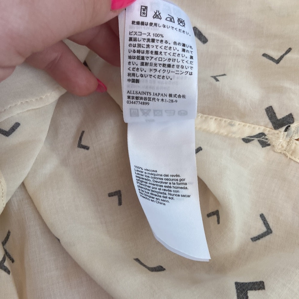 Women’s All Saints button down. Cream. Size M