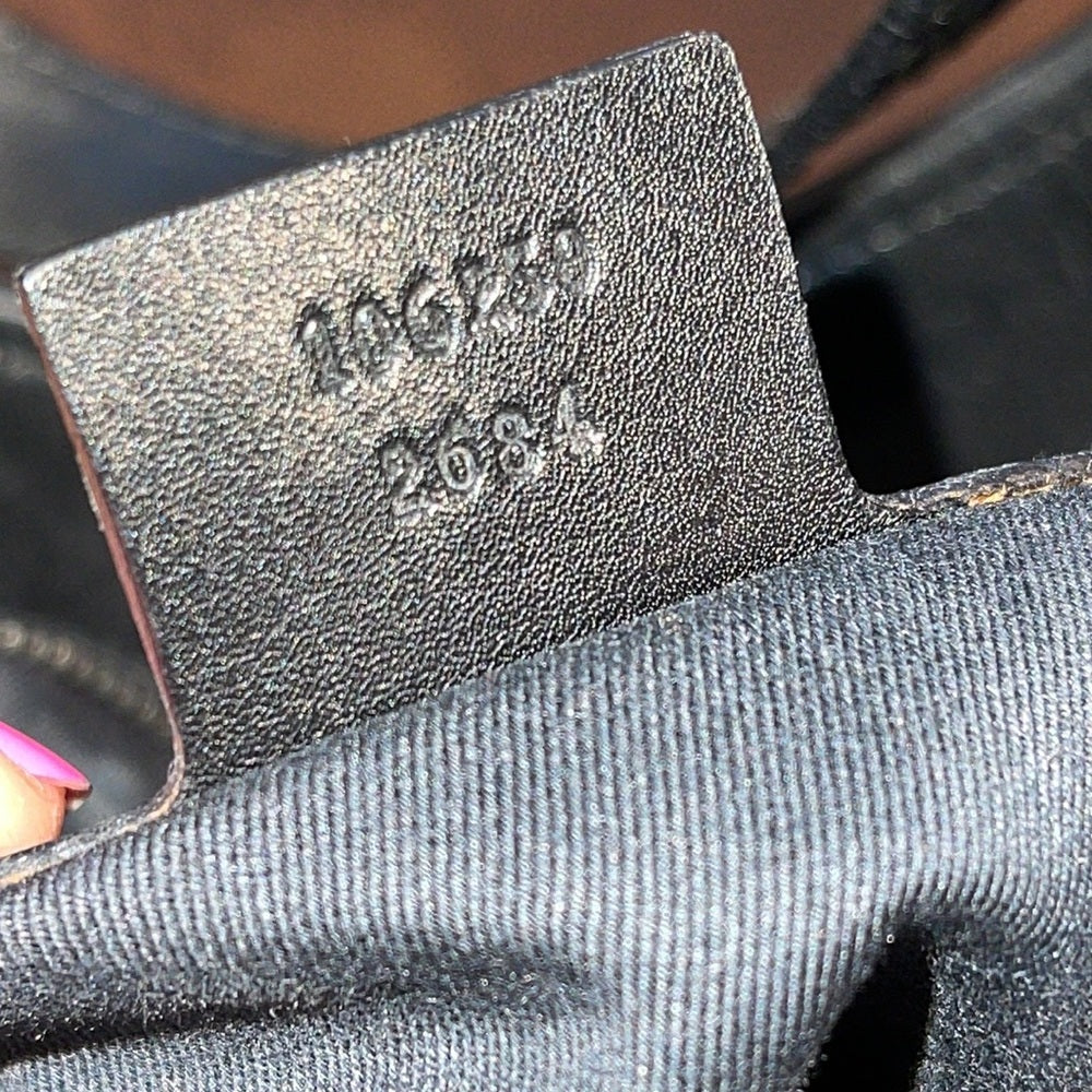 Gucci Half Moon Hobo Canvas and Leather Bag