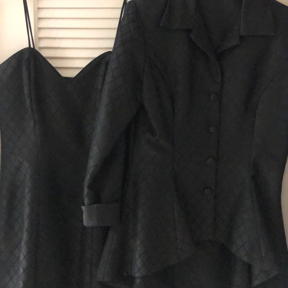 2 Piece Custom Black Dress and Jacket Size 8