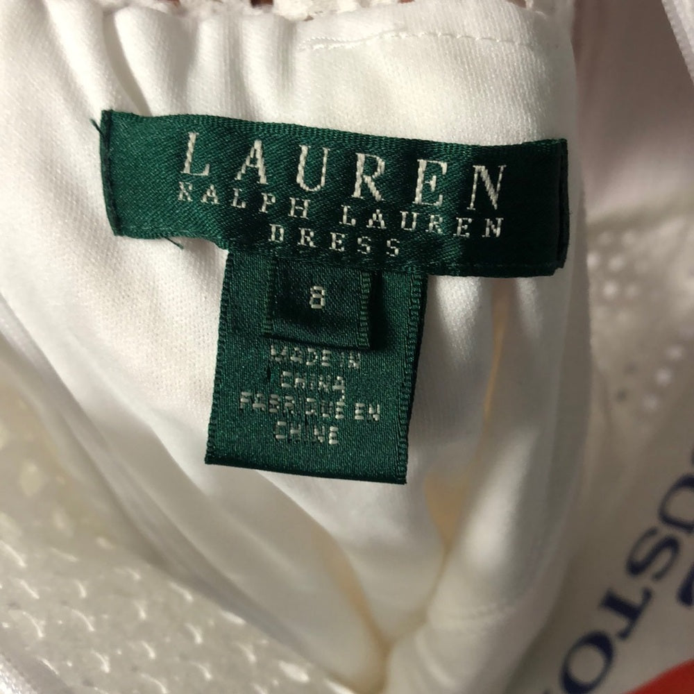 Ralph Lauren White Lace and Eyelet Dress Size 8