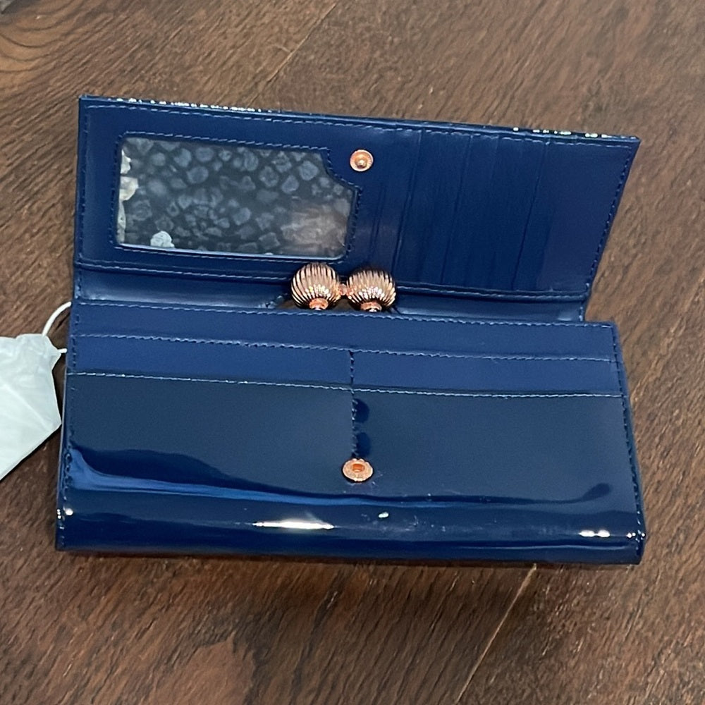 NWT Ted Baker Navy Patent Leather Wallet