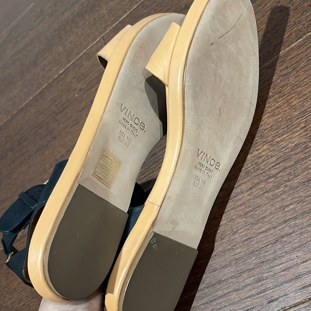Vince Women’s Tan and Black Sandals size 11