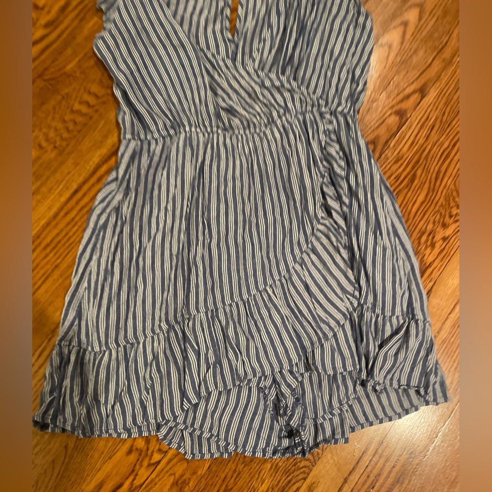 American Eagle Blue and White Striped Romper Size XL