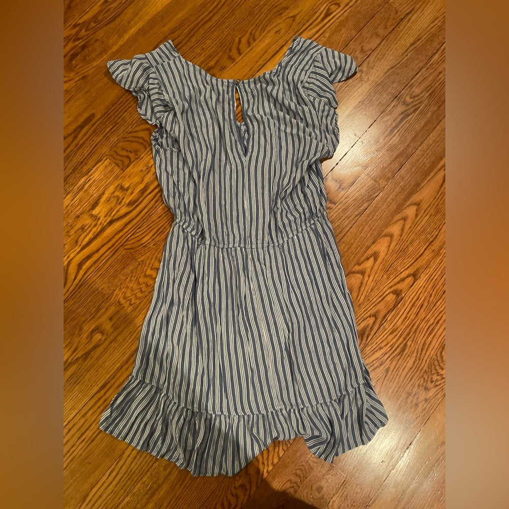 American Eagle Blue and White Striped Romper Size XL