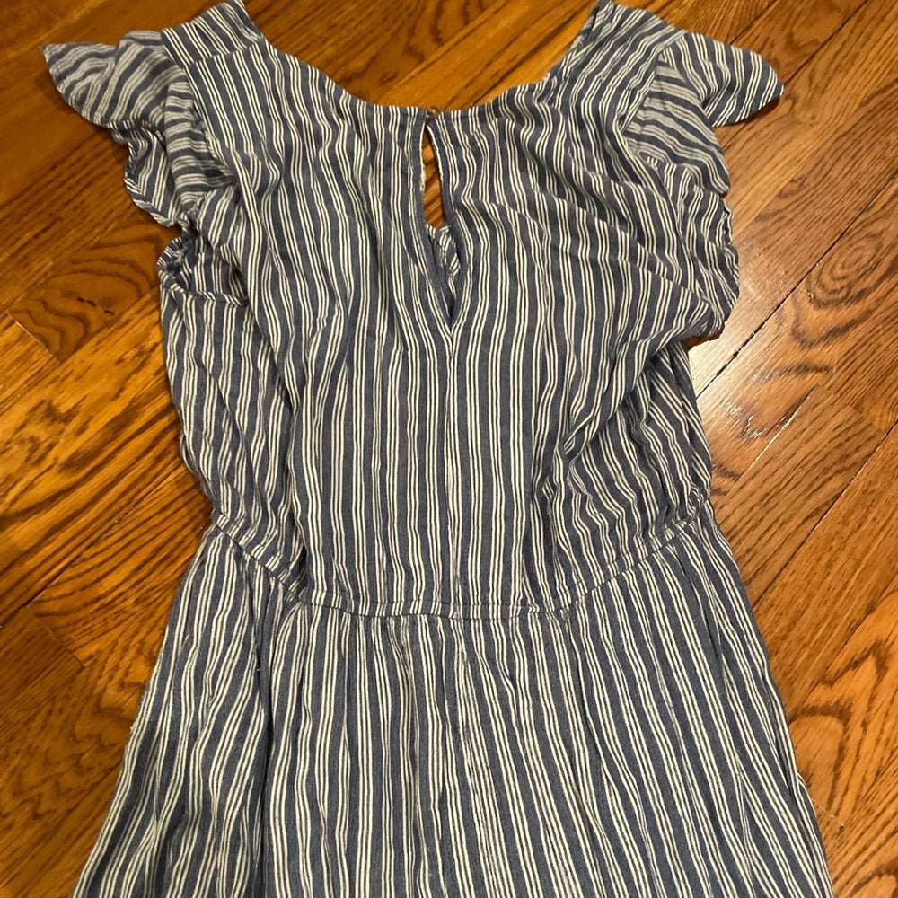American Eagle Blue and White Striped Romper Size XL
