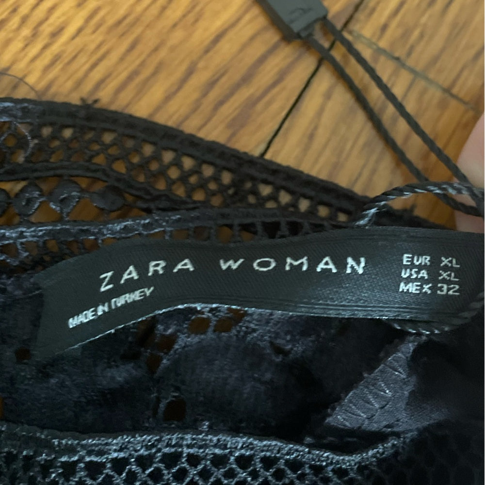 Zara Woman Black Lace Dress Size XL