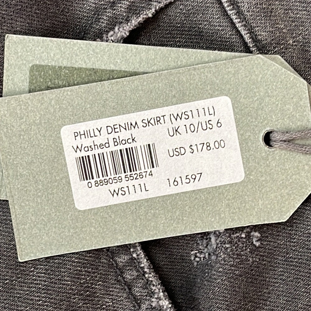 NWT All Saints Dark Grey Denim Women’s Skirts Size 6
