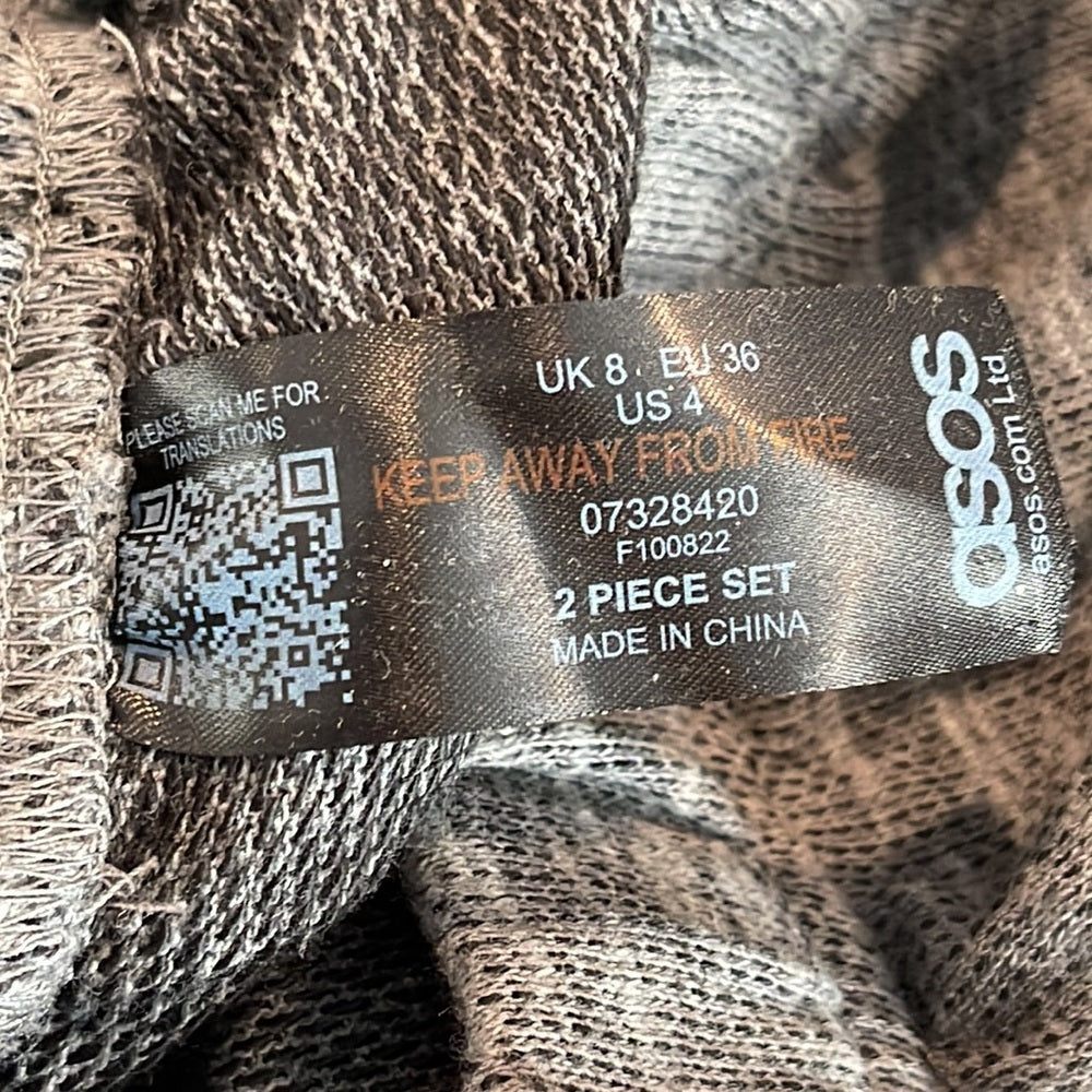 ASOS Grey Sweat Suit Size 4
