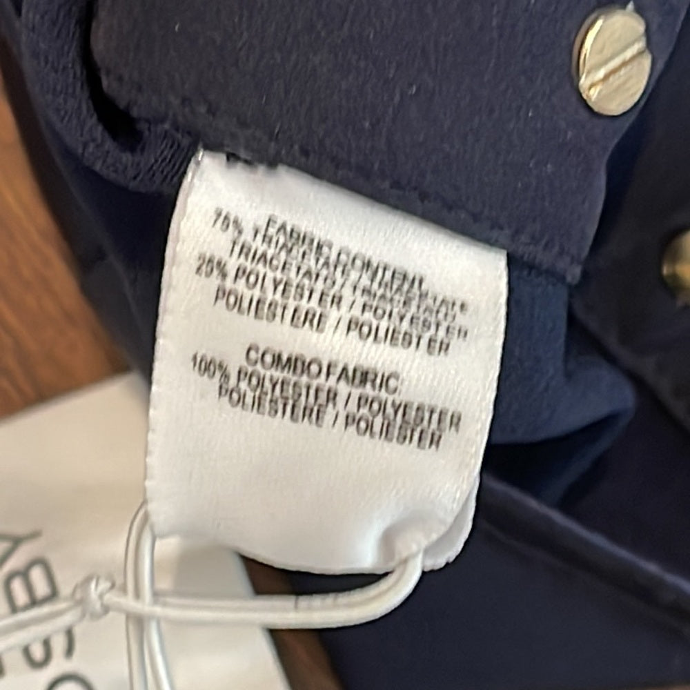 NWT Derek Lam Navy Silk Feeling Pants Size 2