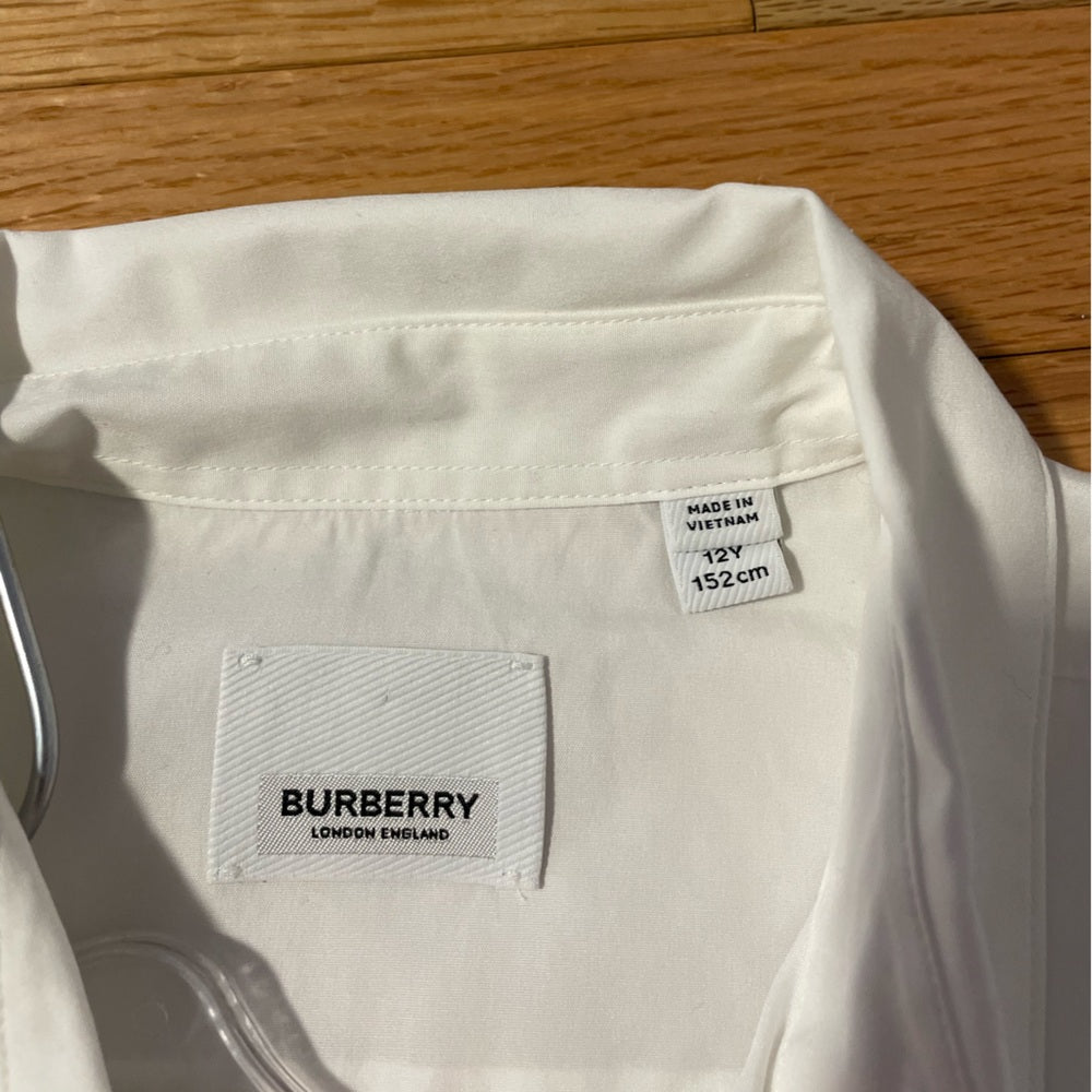 Burberry White Button Down Top Size 12Y