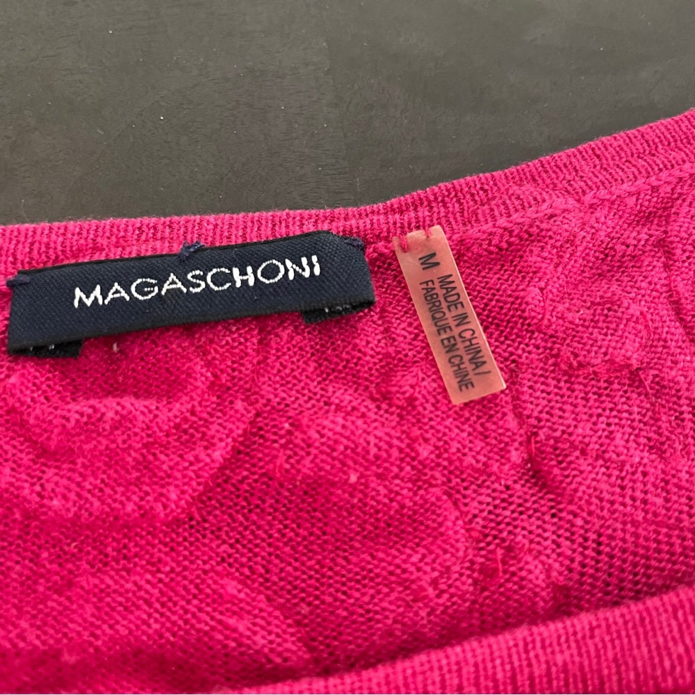 Magaschoni Pink Short Sleeve Women’s Top Size Medium