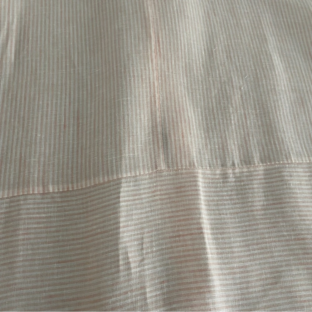 Lafayette 148 Women’s Pink and White Linen Striped Shirt Size Medium