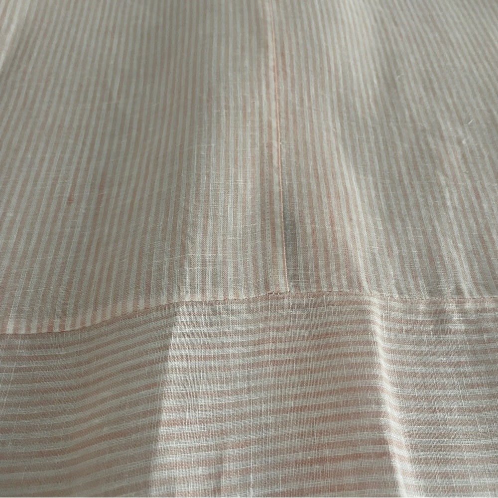 Lafayette 148 Women’s Pink and White Linen Striped Shirt Size Medium