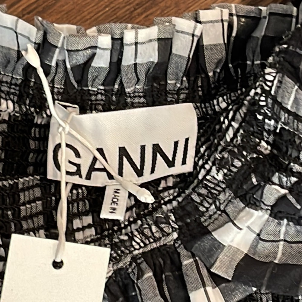 Ganni Black and White Long Maxi Dress Size 38 (US 4-6)