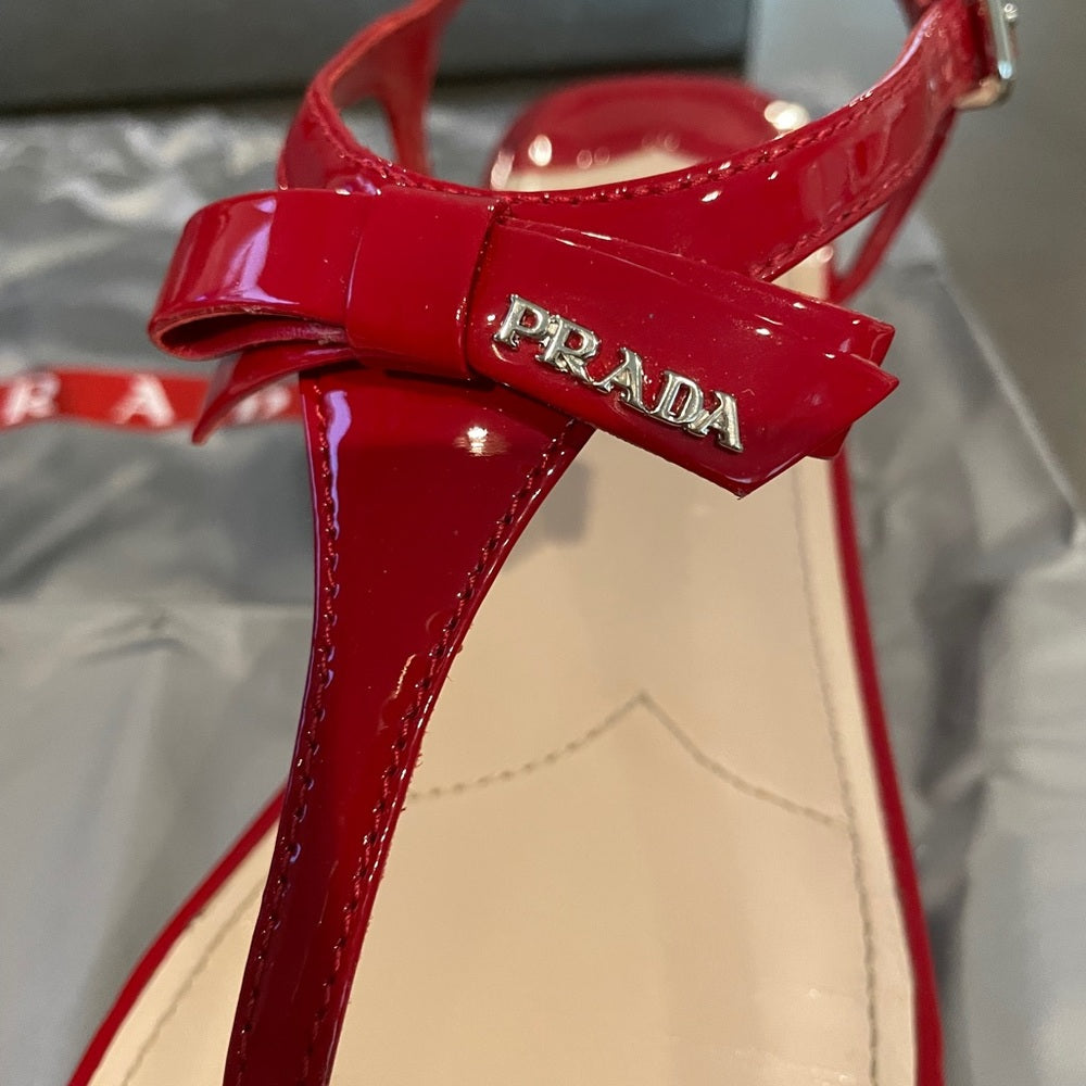 Prada Women’s Red Thong Sandals Size 9