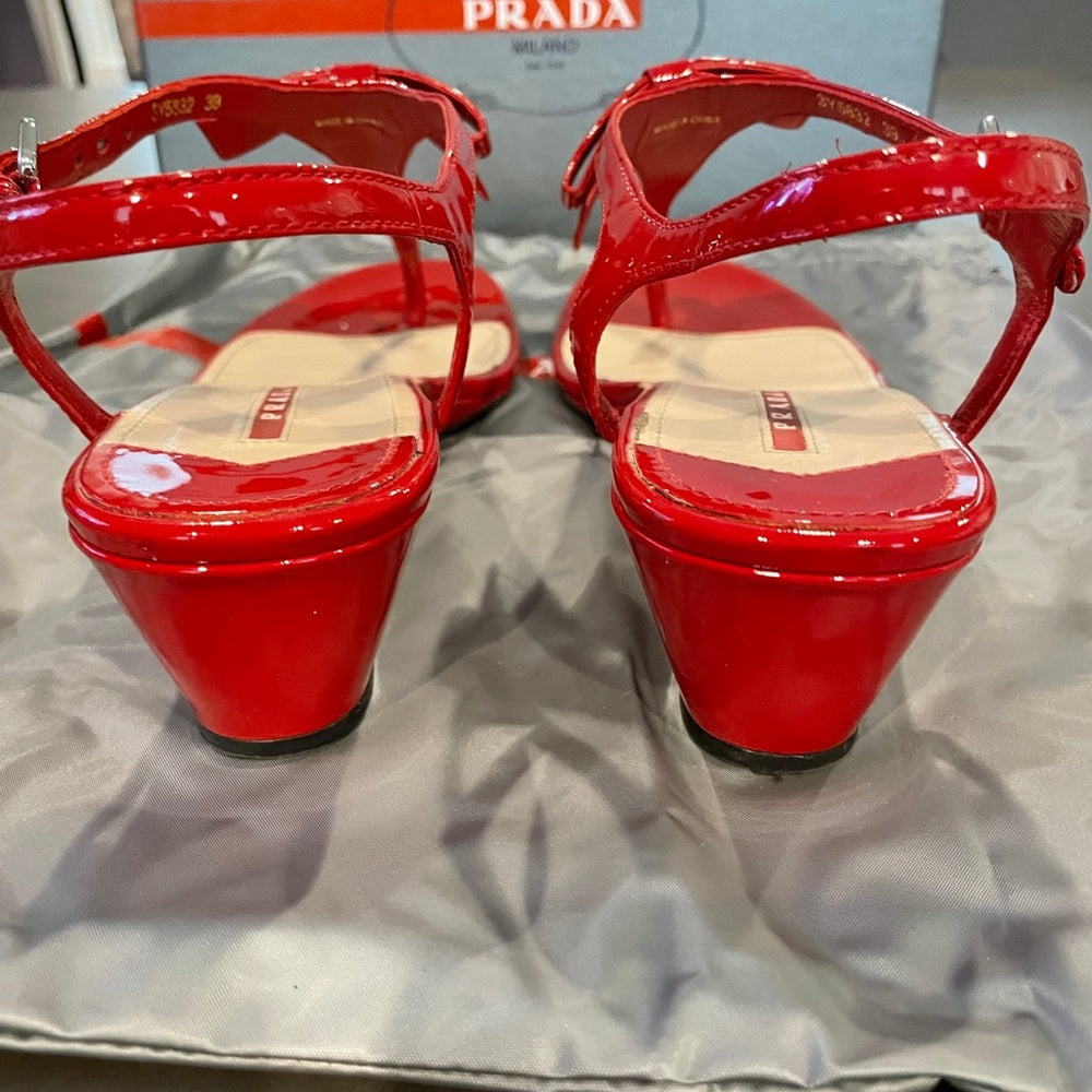 Prada Women’s Red Thong Sandals Size 9