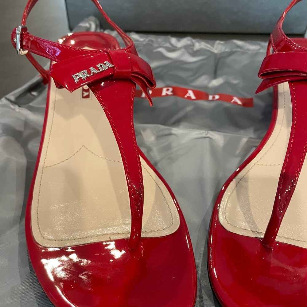 Prada Women’s Red Thong Sandals Size 9