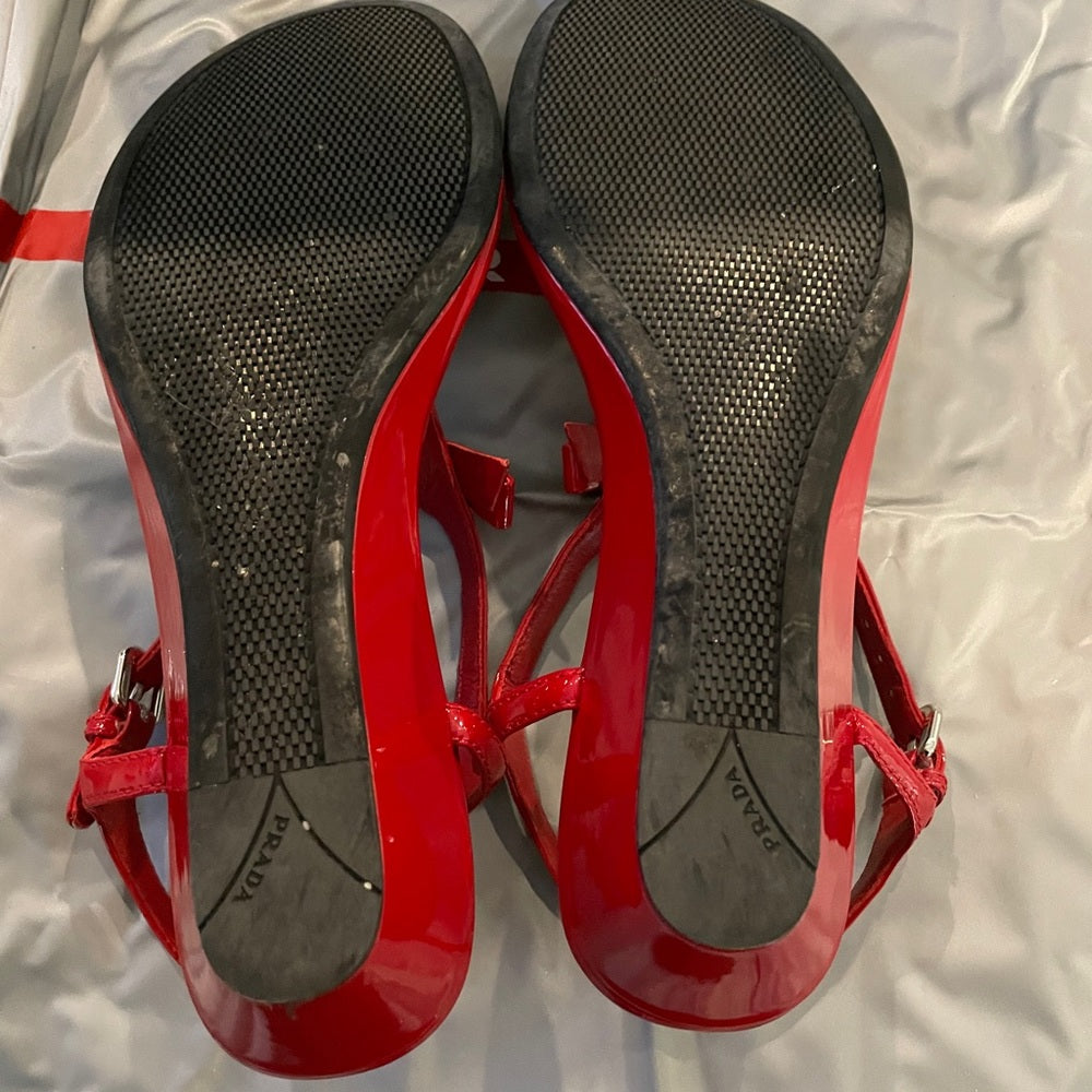 Prada Women’s Red Thong Sandals Size 9