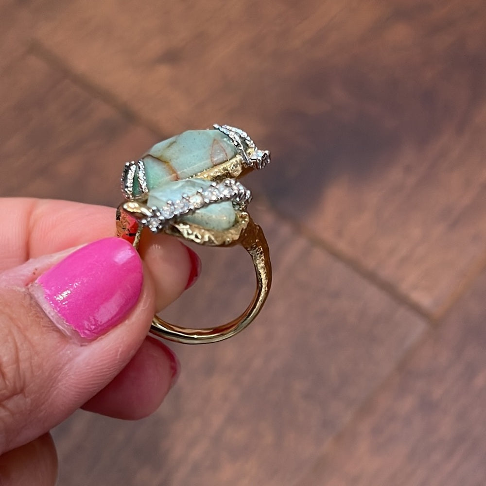 Alexis Bittar Gold Ring with 2 Stones