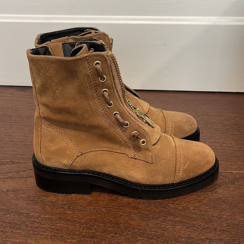 NWT All Saints Ariel Suede Sand Boots Size 37/7