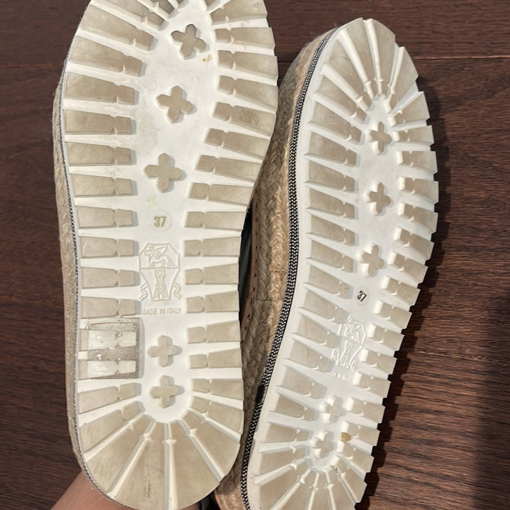 Brunello Cucinelli Women’s Silver Slides Size 37/7