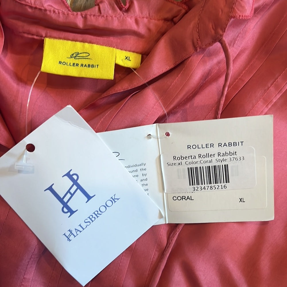 Roberta Roller Rabbit Woman’s Coral Blouse Size Extra Large