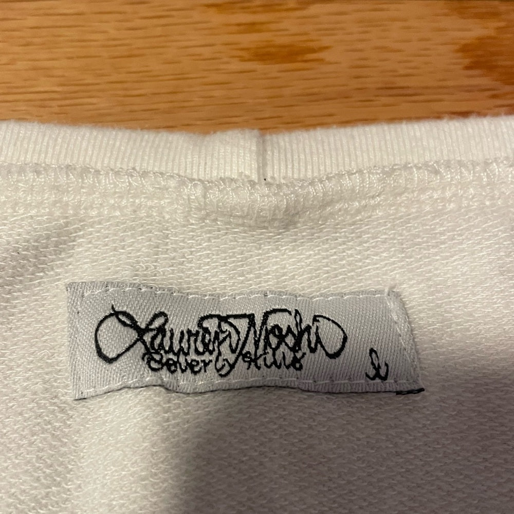 NWT Lauren Moshi White Bunny Crew Neck Sweatshirt Size Large