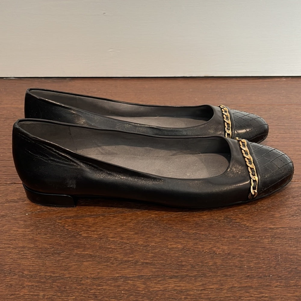 Stuart Weitzman Women’s Black Leather Flats Size 11